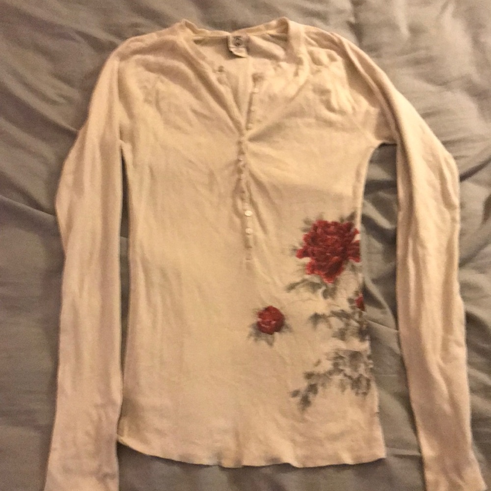 Lucky Brand Long Sleeve Rose T